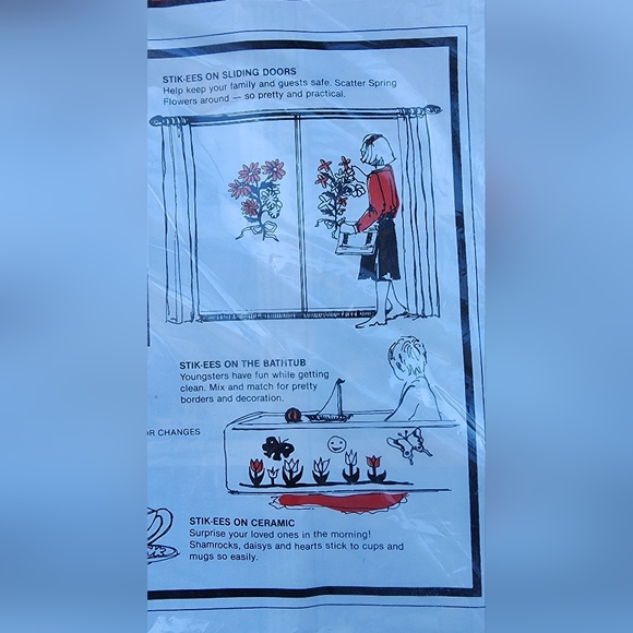 Stik-ees Plastic Decal Reusable Clings to Windows ZZ Teddy Valentine - Picture 10 of 12